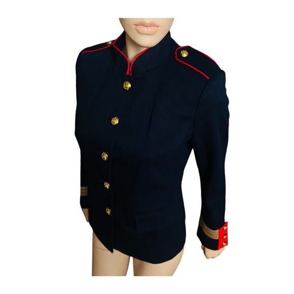 Lauren Ralph Lauren Officer's Jacket Size 6 Slim fit Stand Collar Gold Buttons - Picture 5 of 16